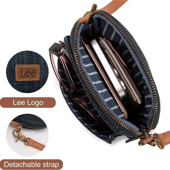 x Lee Crossbody Bags for Women Small Denim Trendy Purses Travel Shoulder Handbag - Picture 5 of 6